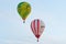 FAI European Hot Air Balloon Championship in Spain. A pair of hot air balloons in the air