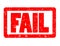 Fail red rubber stamp on white background. fail stamp sign. tex