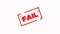 Fail signed with red ink stamp zoom in and zoom out on white background