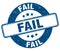 fail stamp. fail label. round grunge sign