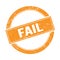 FAIL text on orange grungy round stamp