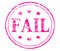 FAIL word on pink grunge rubber stamp.