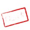 Failed red rubber stamp isolated on white.