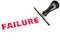 Failure red stamp text on white