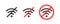 Failure wifi icon. Offline symbol. No Internet connection icon. Simple wifi signal sign. Disconnected wireless internet