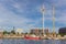 Fair in the harbor of Kiel during the Kieler Woche festival