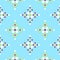 Fair Isle seamless blue red pattern with rhombus