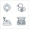 fair line icons. linear set. quality vector line set such as fair, bumper car, duck