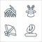 fair line icons. linear set. quality vector line set such as ring, fan, magic hat