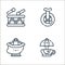 fair line icons. linear set. quality vector line set such as tea cup ride, pirate ship, unicycle