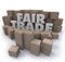 Fair Trade Words 3d Letters Cardboard Boxes Responsible Business