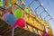 Fairground attraction front plenty of bulbs, leds, balloons and