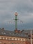 The fairground fun fair in tivoli gardens. Copenhagen, Denmark, on a gray sky