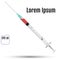 Fairly standard design single use syringe over white ba