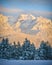 Fairmont Range in winter at sunset