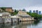 The Fairmount Waterworks and skyline of Philadelphia, Pennsylvania