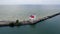 Fairport Harbor West Breakwater Light in Lake Erie, Ohio