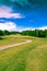 Fairway Golf Course with Beautiful Blue Sky and Cloudy