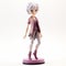 Fairy Academia Doll: Light Silver And Light Purple Figurine With Short Mauve Hair