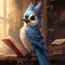 Fairy Academia: Hyper-realistic Illustration Of A Young Female Blue Jay