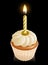 Fairy cake cupcake with birthday candle