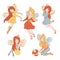 FAIRY CHARACTERS Wedding Vector Illustration Set for Print