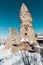 Fairy chimneys in Cappadocia in winter