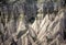 Fairy chimneys in eroded badlands