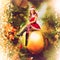 Fairy christmas woman on a decorative ball