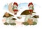 Fairy Clipart DWARF MUSHROOM Color Vector Illustration Set Cartoon Picture