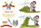 Fairy Clipart LITTLE KING & DRAGON Color Vector Illustration Set Cartoon Picture