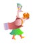 Fairy duck - mistress. Cute cartoon vector illustration