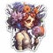 fairy girl demon flowers tattoo sticker illustration Halloween scary creepy horror crazy devil