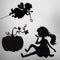 Fairy Godmother, Cinderella and Pumpkin shadow puppets