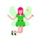 Fairy isolated. Little magical woman. Tiny creature with wings.