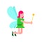 Fairy isolated. Little magical woman. Tiny creature with wings.