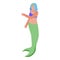 Fairy mermaid icon isometric vector. Sea girl