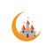 fairy palace icon moon illustration vector design