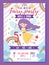 Fairy party invitation template with text