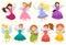 Fairy princess adorable characters vector.