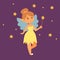 Fairy princess girl vector character cute beautiful style cartoon little fairyland fashion costume magic fantasy dress