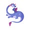 Fairy Purple Baby Dragon as Winged and Horned Legendary Creature Vector Illustration