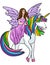 Fairy Riding In Unicorn Cartoon Colored Clipart