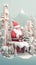 Fairy Santa claus read merry christmas wish list letter stack, new year celebration concept. Christmas card.