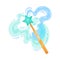 Fairy Stick with Sparkling Glow for Magic Enchantment Vector Illustration