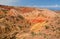 Fairy tale canyon in Kyrgyzstan with colourful sandstone rocks