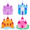 Fairy tale castles set. Vector illustration