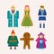 Fairy tale characters cartoon flat vector isolated icons set