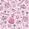 Fairy Tale Princess Seamless Pattern Sketchy Doodl