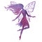 Fairy watercolor vector silhouette.